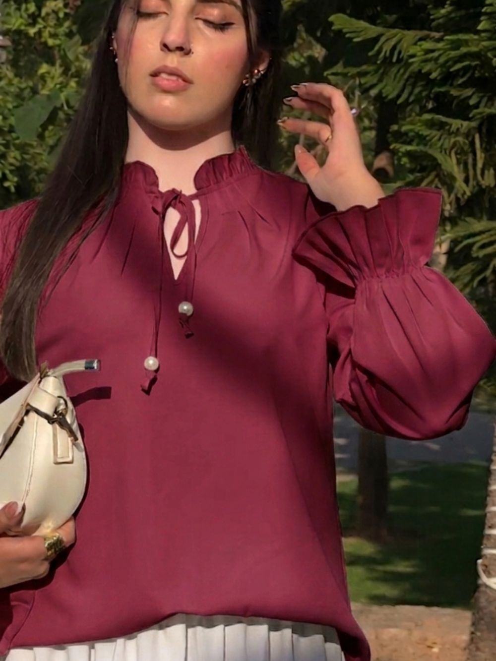 Georgette Tie-Neck Top for Women