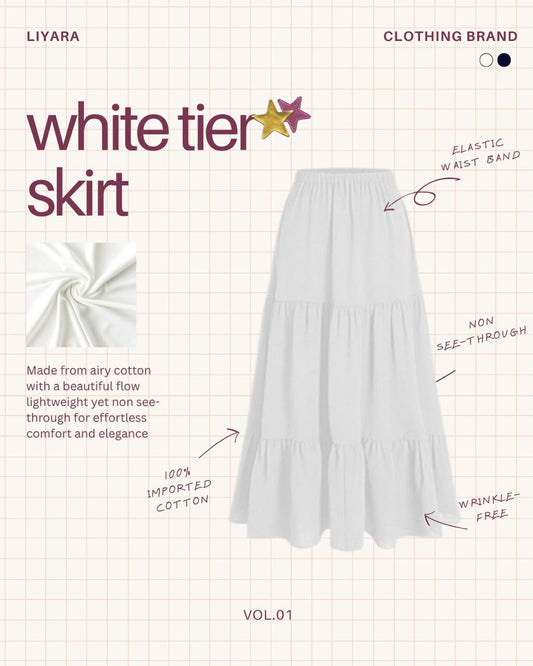 LIYARA white tier skirt